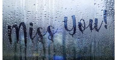 texto en ventana con lluvia Photoshop