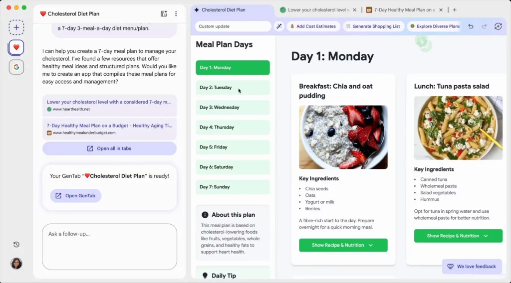 Disco el navegador de Google con IA
